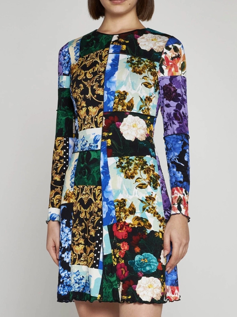 Alice + Olivia Delora Floral Patchwork Baroque Mini Dress Size 8